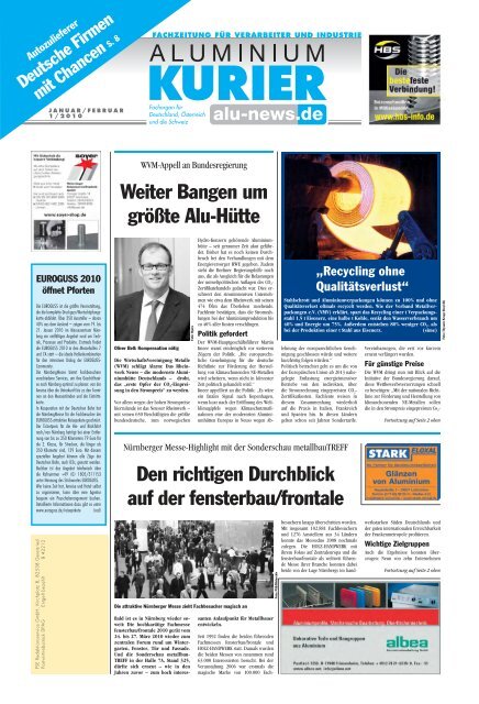 Ausgabe 1/2010 - Alu-News