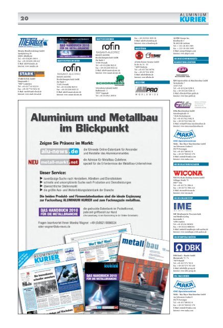 Ausgabe 1/2010 - Alu-News