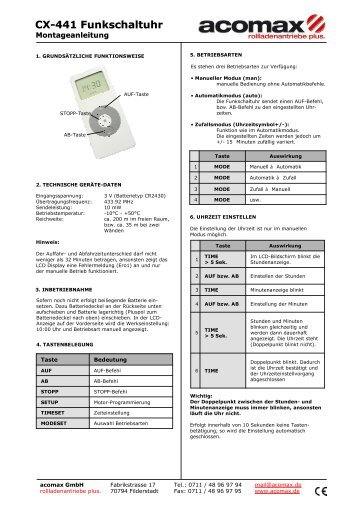 CX-441 Funkschaltuhr