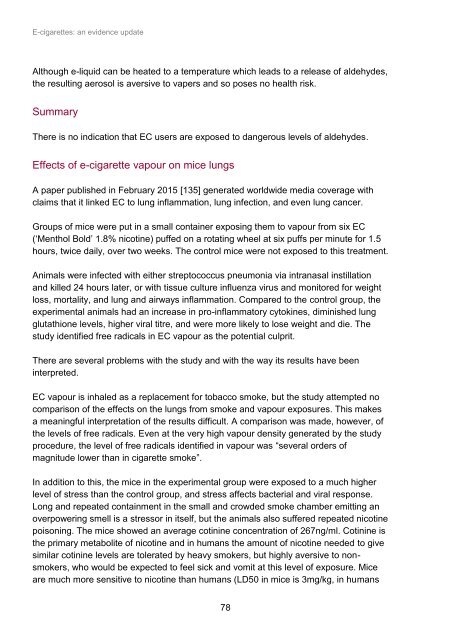 E-cigarettes an evidence update A report commissioned by Public Health England