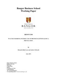 Bangor Business School Working Paper