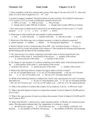 Chemistry 162 Study Guide Chapters 11 & 12