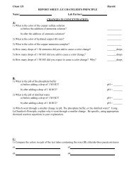 REPORT SHEET: LE CHATELIER'S PRINCIPLE - Library