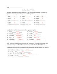 Significant Figures Worksheet Determine the number of ... - Library