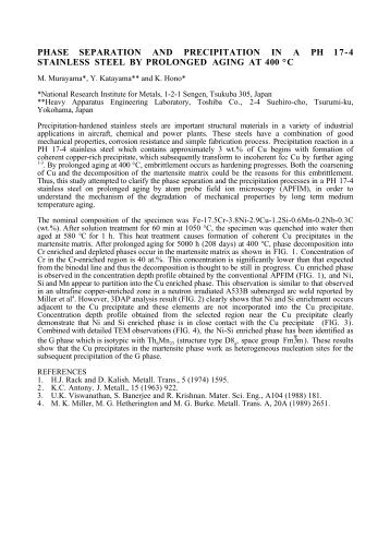 phase separation and precipitation in a ph 17-4 stainless steel by ...