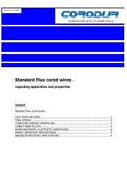 Standard Flux cored wires – - Corodur Verschleiss-Schutz GmbH