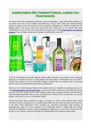 Leading Organic Skin Treatment Products - Looking Your Finest Generally .pdf