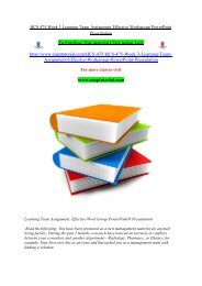 HCS 475 Week 3 Learning Team Assignment Effective Workgroup PowerPoint Presentation.pdf