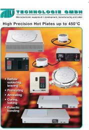 High Precision Hot Plates up to 450°C - ATV Technologie GmbH