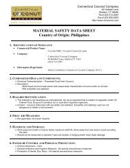 MATERIAL SAFETY DATA SHEET Country of Origin Philippines