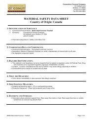 MATERIAL SAFETY DATA SHEET Country of Origin Canada