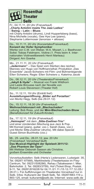 termine - Hof Programm