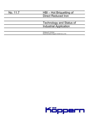 Hot Briquetting of - Maschinenfabrik Köppern GmbH & Co. KG