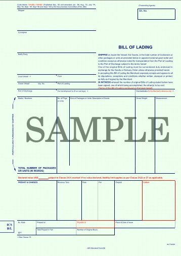 bill of lading