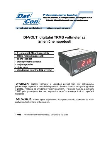 DI-VOLT digitalni TRMS voltmeter za izmenične napetosti