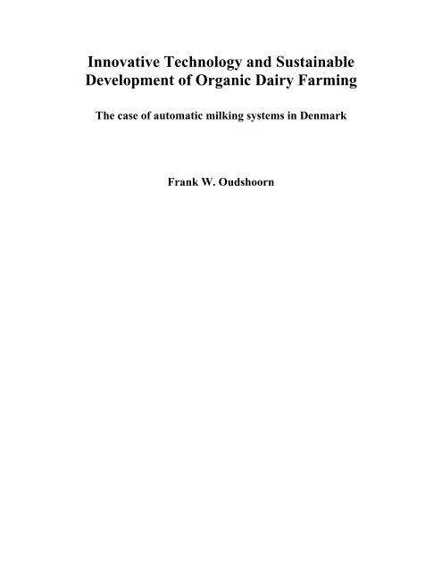 Innovative Technology and Sustainable Development of Organic - 1.