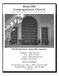 report of the - Rocky Hill Congregational Church