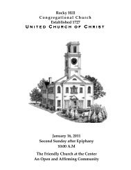Rocky Hill Congregational Church Established 1727 ... - Rhccucc.org