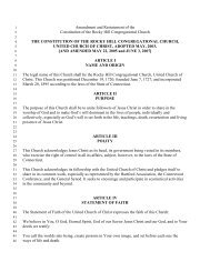 Amendment and Restatement of the Constitution of the Rocky Hill ...
