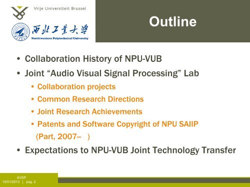 Collaboration History between NPU-VUB