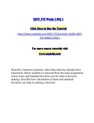 QNT 275 Week 2 DQ 1