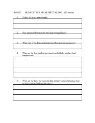 LEVELS OF ORGANIZATION TABLE