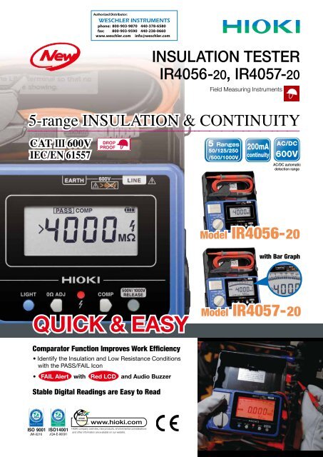 Hioki-IR4050 series DataSheet - Categories - Weschler Instruments