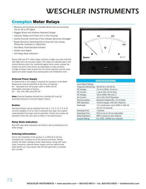 WESCHLER INSTRUMENTS