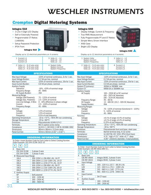 WESCHLER INSTRUMENTS