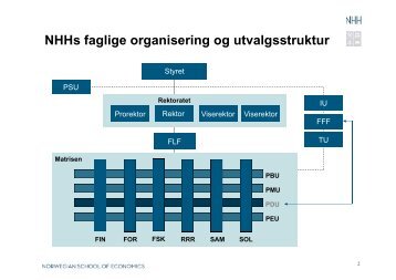 NHHs faglige organisering og utvalgsstruktur