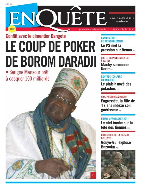 LE COUP DE POKER DE BOROM DARADJI