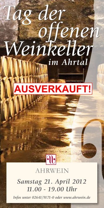 Tag der offenen Weinkeller im Ahrtal Samstag 21. April ... - Ahrwein eV