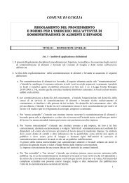 Regolamento Somministrazione Cibi - Comune di Guiglia