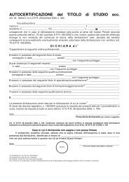 AUTOCERTIFICAZIONE del TITOLO di STUDIO ecc