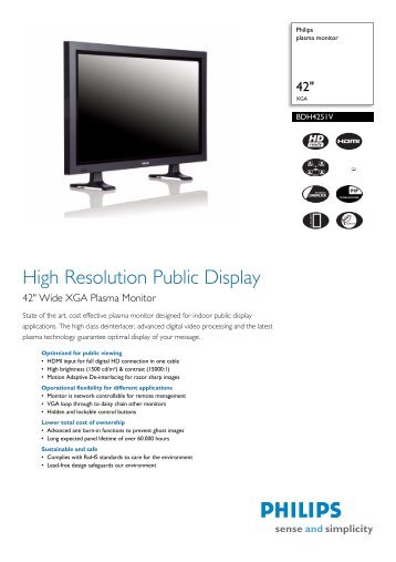 BDH4251V/00 Philips plasma monitor
