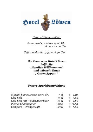 Speisekarte PDF - Hotel Löwen Oberstaufen