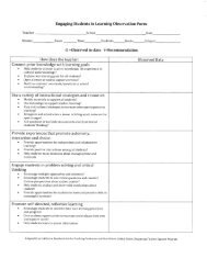 Observation Form [pdf] - Transition Mathematics Project