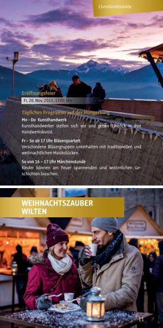 Bergweihnacht Innsbruck Programm 2015