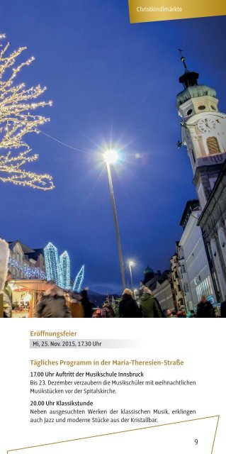 Bergweihnacht Innsbruck Programm 2015