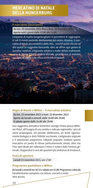 Natale in Montagna programma 2015