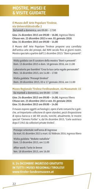 Natale in Montagna programma 2015