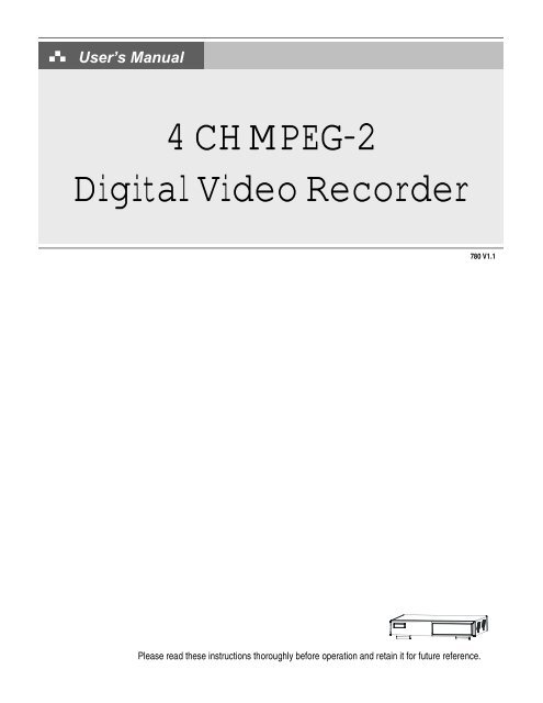 4 CH MPEG-2 Digital Video Recorder