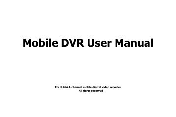 Mobile DVR User Manual