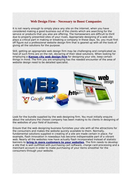 Web Design Firm - Necessary to Boost Companies.pdf