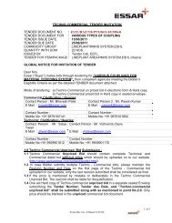 techno-commercial tender invitation tender document no. - Essar