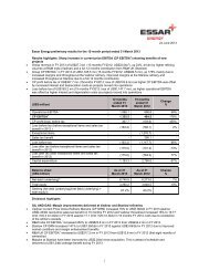 24 June 2013 Essar Energy preliminary results for the 12-month ...