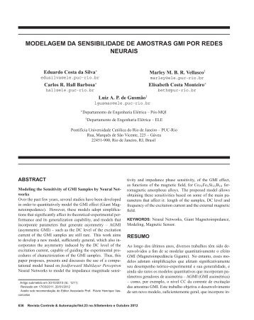 modelagem da sensibilidade de amostras gmi ... - puc-rio metrologia