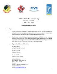 2011 VI Men's Pan American Cup Gatineau, Canada June 11-19 ...