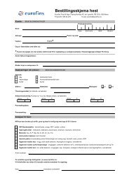 BESTILLINGSSKJEMA FOR KJEMISKE ANALYSER AV FÔR