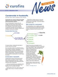 Carotenoids in foodstuffs